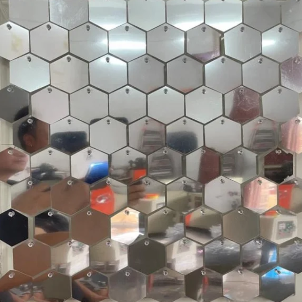 Shimmer Wall Panel HEXAGON SILVER