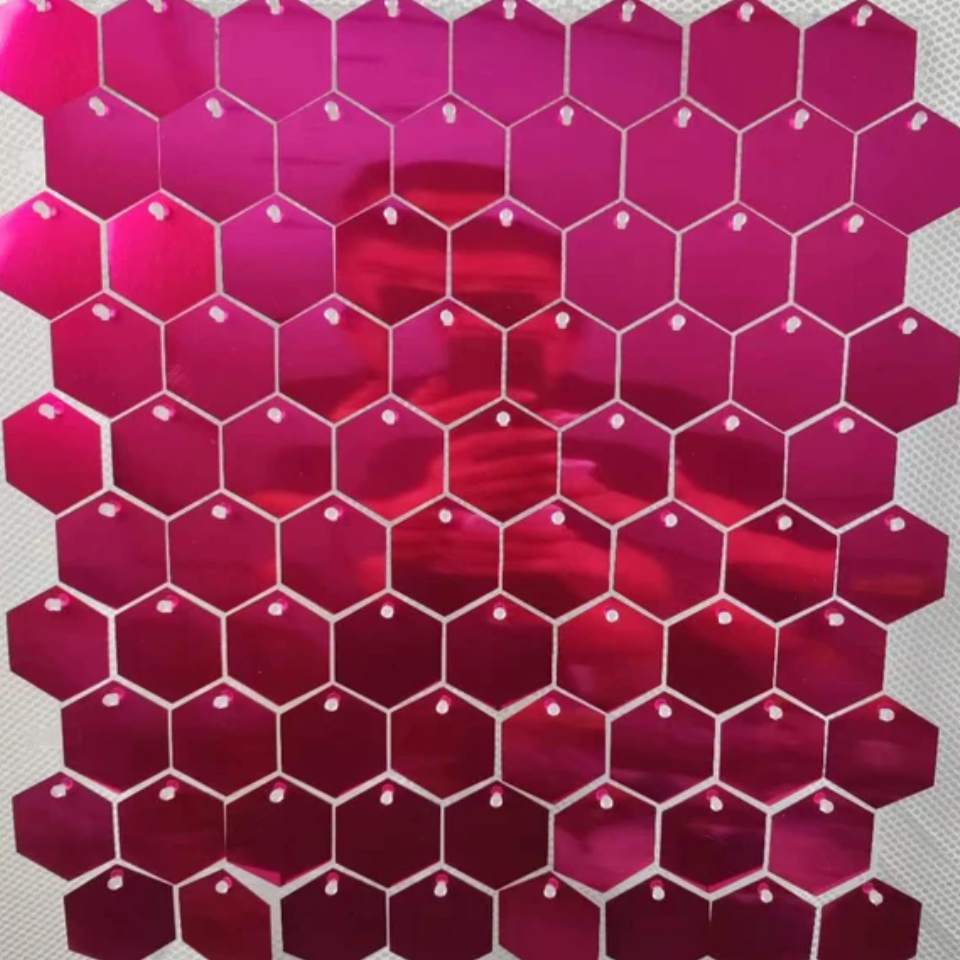 Shimmer Wall Panel HEXAGON FUCHSIA PINK