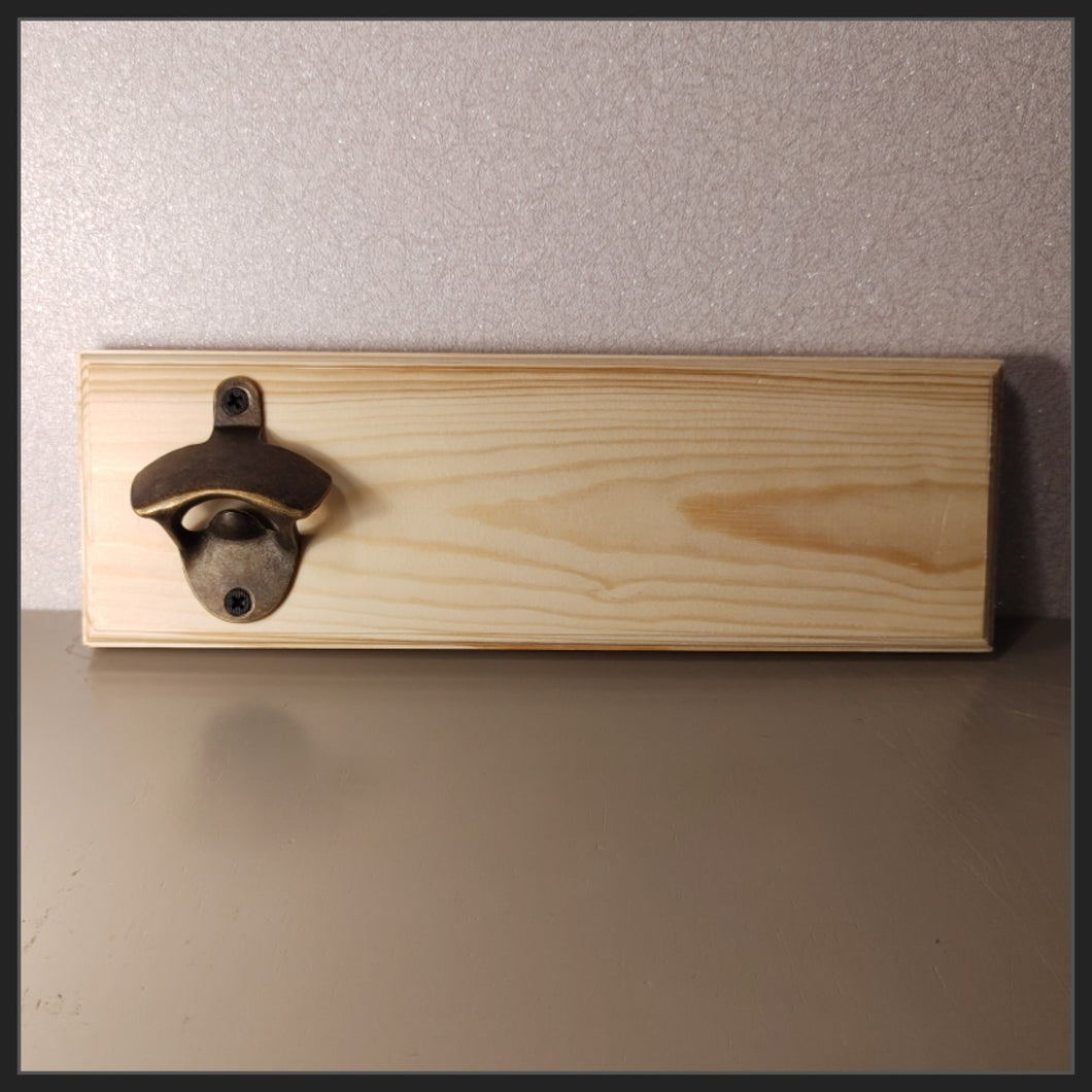 Pine Wood Blank Bottle Opener Plaque