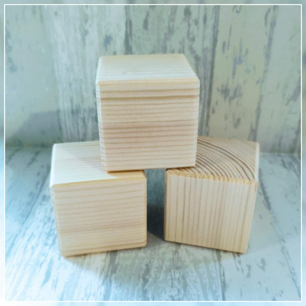 AVAILABLE NOW!! NURSERY BLOCK CUBE Craft Blank Pine Wood (70mm)